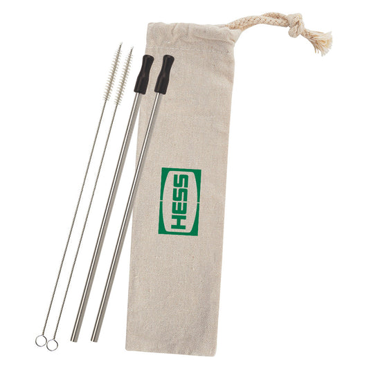 2-Pack Stainless Straw Kit with Cotton Pouch